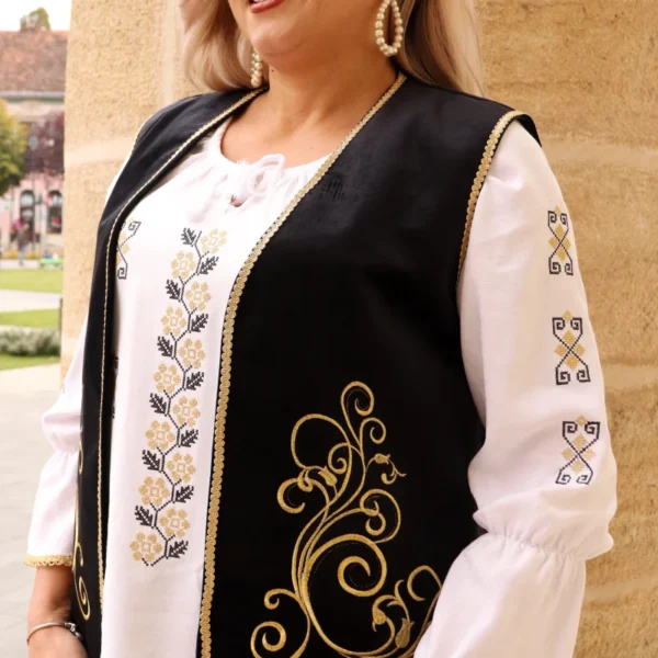 Vesta brodată tradițional Bianca